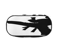 Trousse à crayons à double fermeture éclair avec poche en maille et 4 boucles pour stylos, grande trousse de maquillage pour étudiants, voyages, arts martiaux, taekwondo, trousse à crayons en tissu