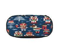 Trousse à crayons à double fermeture éclair avec poche en maille et 4 boucles pour stylos, grande trousse de maquillage pour étudiants, artistes, voyages, ballet pour femme, tissu Oxford durable