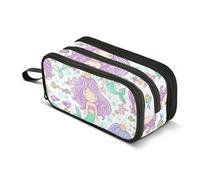 Trousse à crayons à motif à fermeture éclair pour filles et filles - Trousse à stylos pour l'école, le collège, le bureau, les sirènes mignonnes - Sacs de rangement colorés - 22,5 x 9 x 11 cm