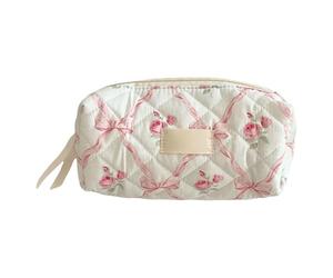 Trousse à crayons à motif floral - Grande capacité - sac de maquillage - Fermeture éclair durable - Design léger et portable - Organiseur de papeterie pratique pour fournitures d'art, rose,