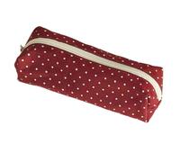 Trousse à crayons à pois et fermeture éclair en toile, rouge, Voir | Trousse à crayons avec plusieurs compartiments et fermeture éclair en toile au look vintage pour un rangement bien rangé.