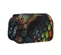 Trousse à crayons à rabat amusante avec 2 compartiments, grande capacité, organiseur de papeterie portable pour l'école, les voyages et l'art, Échelle de dragon, Taille unique, Cartable