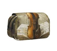 Trousse à crayons à rabat avec 2 compartiments, grande capacité, organiseur de papeterie portable pour l'école, les voyages et l'art, Papillon et violoncelle, Taille unique, Cartable