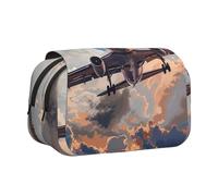 Trousse à crayons à rabat avec 2 compartiments - Grande capacité - Organiseur de papeterie portable pour l'école, les voyages et l'art, Airplane Art, Taille unique, Cartable