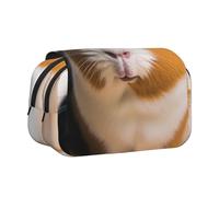 Trousse à crayons à rabat avec 2 compartiments, grande capacité, organiseur de papeterie portable pour l'école, les voyages et l'art, Joli cochon d'Inde., Taille unique, Cartable