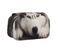 Trousse à crayons à rabat avec 2 compartiments, grande capacité, organiseur de papeterie portable pour l'école, les voyages et l'art, Husky Dog, Taille unique, Cartable