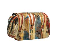 Trousse à crayons à rabat avec 2 compartiments, grande capacité, organiseur de papeterie portable pour l'école, les voyages et l'art, Femmes en Égypte ancienne, Taille unique, Cartable