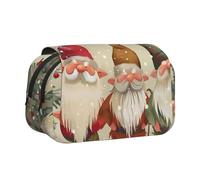 Trousse à crayons à rabat avec 2 compartiments, grande capacité, organiseur de papeterie portable pour l'école, les voyages et l'art, Nains de Noël, Taille unique, Cartable