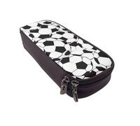 Trousse à crayons à rabat en cuir imprimé abeilles - Organiseur multifonction pour l'école, le bureau et les voyages, Motif ballon de football noir et blanc, Taille unique, Cartable