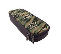 Trousse à crayons à rabat en cuir imprimé dragon jaune sur fond noir - Organiseur multifonction pour l'école, le bureau et les voyages, Camouflage rayé tigre, Taille unique, Cartable