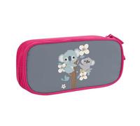 Trousse à crayons à suspendre motif koala mignon pour garçons et filles - Grande trousse à crayons avec fermeture éclair - Motif branche et fleur, bleu, 21x5x10.5cm, Trousse de maquillage