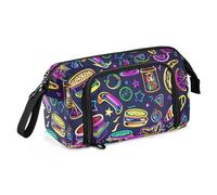 Trousse à crayons American Neon de grande capacité avec fermeture éclair et poignée pour l'école des enfants, multicolore, Taille unique, Moderne