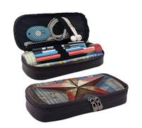 Trousse à crayons American Wastern Texas Star avec fermeture éclair - Grande capacité - Esthétique - Trousse à crayons portable - Trousse de maquillage pour bureau, American Wastern Texas Star, Taille