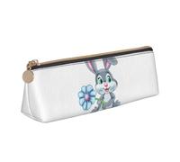 Trousse à crayons amusante avec imprimé lapin de Pâques pour étudiants, fournitures pour l'école, les voyages, le bureau, blanc, Taille unique