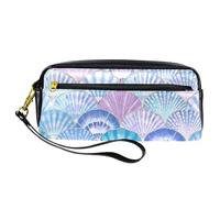 Trousse à crayons, aquarelle, coquillages, vagues japonaises, pochette en cuir synthétique avec fermeture éclair pour garçons et filles, fournitures scolaires et de bureau