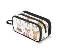 Trousse à crayons aquarelle Forest Aimals, grande capacité pour garçons et filles, 3 compartiments, trousse à crayons pour étudiants, papeterie, marqueur pour l'école, le bureau, le travail, Objectifs