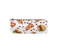 Trousse à crayons aquarelle hamburger pizza, trousse à crayons en toile avec fermeture éclair, boîte de rangement à pois, trousse de papeterie pour étudiants, école, bureau