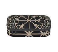 Trousse à crayons au design magique avec boussole et runes nordiques - Grande capacité - Organiseur de bureau pour l'école et le bureau, Noir , Taille unique, Trousse de maquillage