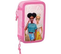 Trousse à crayons avec accessoires Barbie Girl Rose 12.5 x 19.5 x 4 cm (28 pièces)
