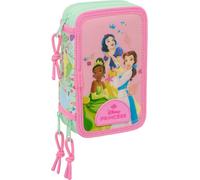 Trousse à crayons avec accessoires Disney Princess Bloom rose aquamarine 12,5 x 19,5 x 5,5 cm 37 pièces