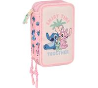 Trousse à crayons avec accessoires Lilo & Stitch Beach Rose 12,5 x 19,5 x 5,5 cm 37 pièces