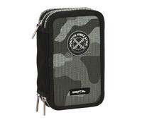 Trousse à crayons avec accessoires Safta Stone Noir 12.5 x 19.5 x 5.5 cm 36 pièces