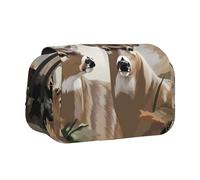 Trousse à crayons avec boussole et carte du monde avec 2 compartiments, grande capacité, organiseur de papeterie portable pour l'école, les voyages et l'art, Cerf camouflage_1, Taille unique, Cartable