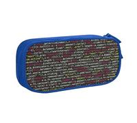 Trousse à crayons avec code de programmation avec fermeture éclair - Rose - Grande capacité - Pour l'école, le bureau et les voyages, bleu, Taille unique, Organiseur de sac