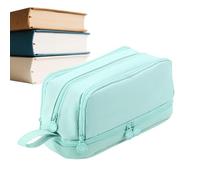 Trousse à crayons avec compartiments, grande capacité, avec 4 compartiments pour fournitures de papeterie, marqueur, école, bureau, salle de classe, université, et adultes, bleu, Refer to