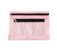 Trousse à crayons avec double fermeture éclair B5 pour classeur à fermeture éclair, sac de rangement, sac de papeterie, dossier Oxford, imperméable, stylo W6M9, rose, type-D