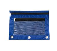 Trousse à crayons avec double fermeture éclair B5 pour classeur à fermeture éclair, sac de rangement, sac de papeterie, dossier Oxford, imperméable, stylo W6M9, bleu roi, type-G