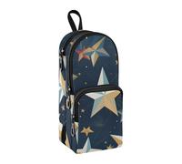 Trousse à crayons avec étoiles 3D, grande capacité avec compartiment pour étudiants, cartable d'école, papeterie, trousse à crayons pour l'école, le bureau, le travail, Étoiles 3D, Taille unique,
