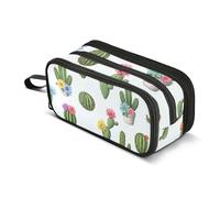 Trousse à crayons avec fermeture éclair - Cactus, plantes succulentes - Fleurs colorées - Sac de rangement pour adolescentes - Pochette à stylos - Esthétique - Fournitures de bureau - 22,5 x 9 x 11 cm