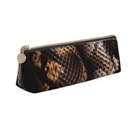 Trousse à crayons avec fermeture éclair et motif lamantins des Indes occidentales - En cuir PVC - Triangle - Trousse de maquillage, Peau de serpent, Taille unique, Cartable