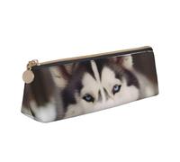 Trousse à crayons avec fermeture éclair et motif lamantins des Indes occidentales - En cuir PVC - Triangle - Trousse de maquillage, Husky Dog, Taille unique, Cartable