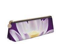 Trousse à crayons avec fermeture éclair et motif lamantins des Indes occidentales - En cuir PVC - Triangle - Trousse de maquillage, Fleur de Lotus Violet, Taille unique, Cartable