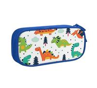 Trousse à crayons avec fermeture éclair - Grande capacité - Pour l'école, le bureau et les voyages - Dinosaures colorés, bleu, Taille unique, Organiseur de sac