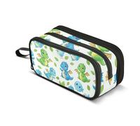 Trousse à crayons avec fermeture éclair - Grande trousse à crayons - Motif dragons et oiseaux - Motif floral - 22,5 x 9 x 11 cm