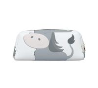 Trousse à crayons avec fermeture éclair - Motif âne souriant - Trousse à crayons portable - Pour bureau, voyage, Or, One Size, Art déco.