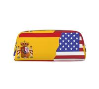 Trousse à crayons avec fermeture éclair - Motif drapeau américain de l'Espagne - Organiseur de papeterie portable - Pour le bureau et les voyages