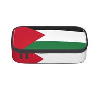 Trousse à crayons avec fermeture éclair - Motif drapeau de la Palestine - Grande capacité - Pour garçons et filles, Noir , Taille unique, Valise