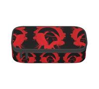 Trousse à crayons avec fermeture éclair pour garçons et filles Spartan Casque de guerrier Grande capacité, Noir , Taille unique, Valise