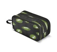 Trousse à crayons avec fermeture éclair pour pinceaux de maquillage, école, bureau, travail, voyage, ballon de football vert