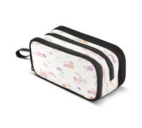 Trousse à crayons avec fermeture éclair pour pinceaux de maquillage, école, bureau, voyage, beau motif floral