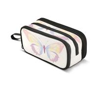 Trousse à crayons avec fermeture éclair pour pinceaux de maquillage, école, bureau, voyage, beau papillon propre