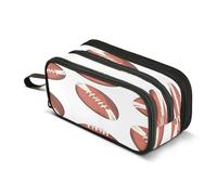 Trousse à crayons avec fermeture éclair pour pinceaux de maquillage, école, bureau, voyage, football orange