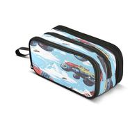 Trousse à crayons avec fermeture éclair pour pinceaux de maquillage, école, bureau, voyage, Monster Truck