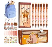 Trousse à Crayons avec Fermeture éclair - Trousse à Crayons avec Plusieurs Compartiments - Motif Capibara - pour étudiants, garçons, Filles, Jeunes et d'âge préscolaire, A, Voir la Description