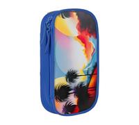 Trousse à crayons avec impression de peinture de paysage, sac de rangement, boîte à crayons de grande capacité, trousse à crayons portable avec fermeture éclair