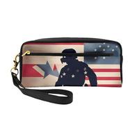 Trousse à crayons avec impression du jour commémoratif patriotique des soldats militaires américains pour filles, étudiants, cosmétiques, pour l'école, le bureau, les voyages